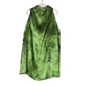 Santorelli silk sleeveless blouse green high neck Italy 40 size 4 NWT